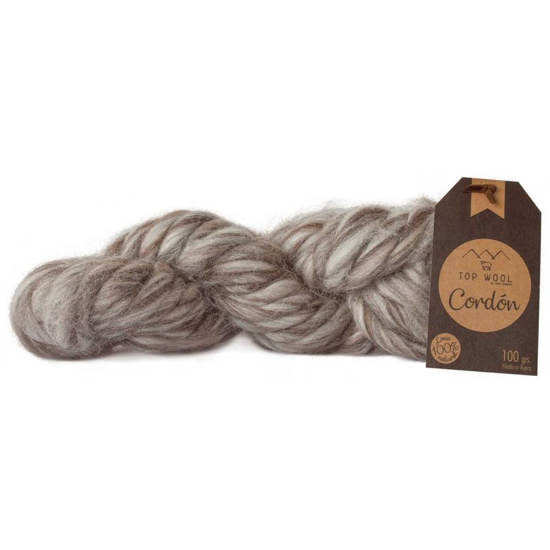 GENERICO - Hilado artesanal Cordon Jaspeado Café 100gr