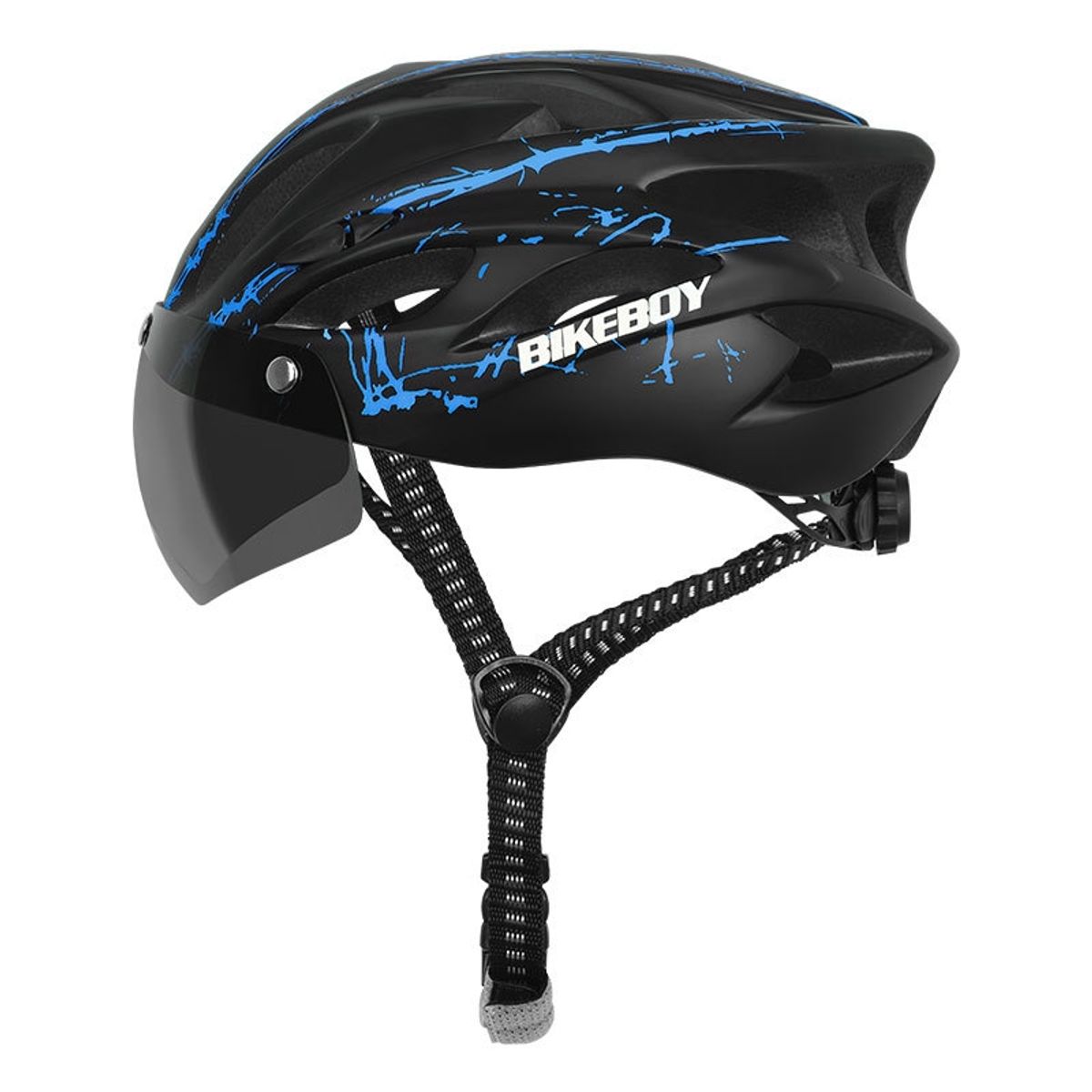 DEFENSOR FOREVER - Casco De Bicicleta Con Visera - Negro Con Azul