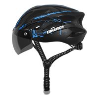 Casco De Bicicleta Con Visera - Negro Con Azul