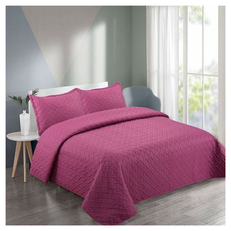 GENERICO - Cubrecama Quilt Verano 1.5 Plazas - Burdeo