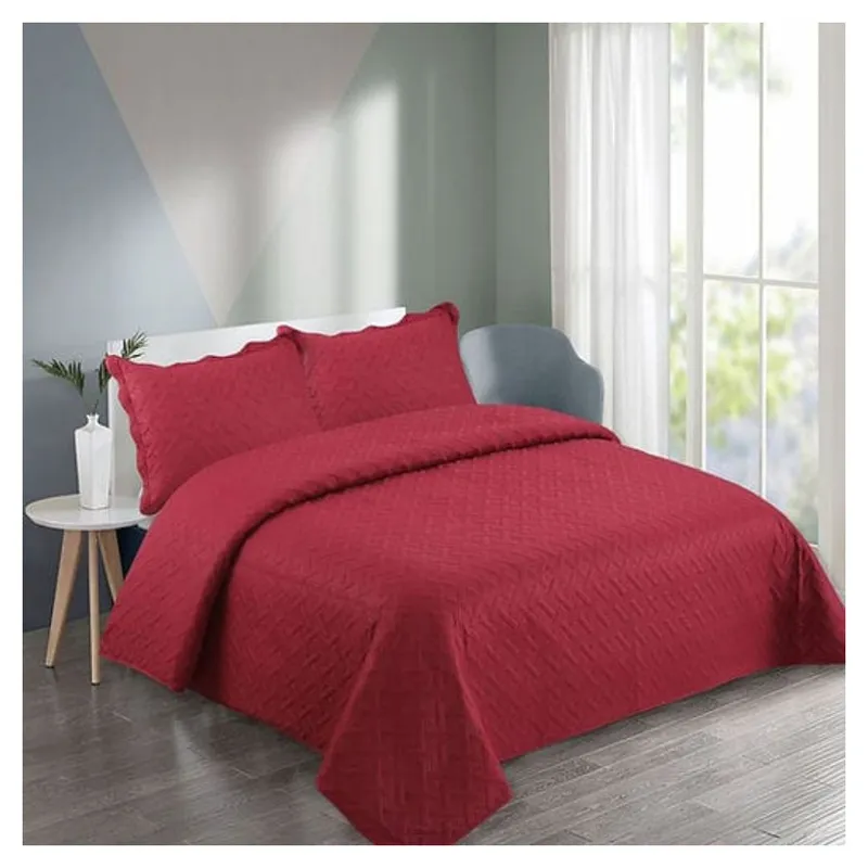 GENERICO - Cubrecama Quilt Verano 1.5 Plazas - Rojo
