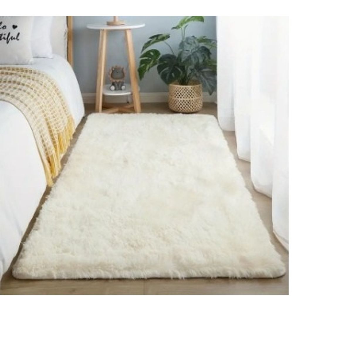 GENERICO - Alfombra pasillera tipo shaggy peluda  / Bajada de cama