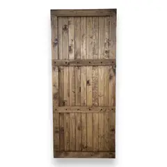 TAIKKEE - PUERTA RUSTICA TIPO GRANERO 200X80 COLOR NOGAL OSCURO
