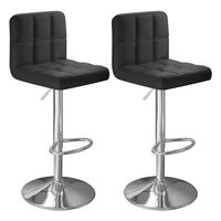 Pack 2 Silla Piso Bar Altura Regulable Taburete Bar Alto Con Respaldo Acolchado