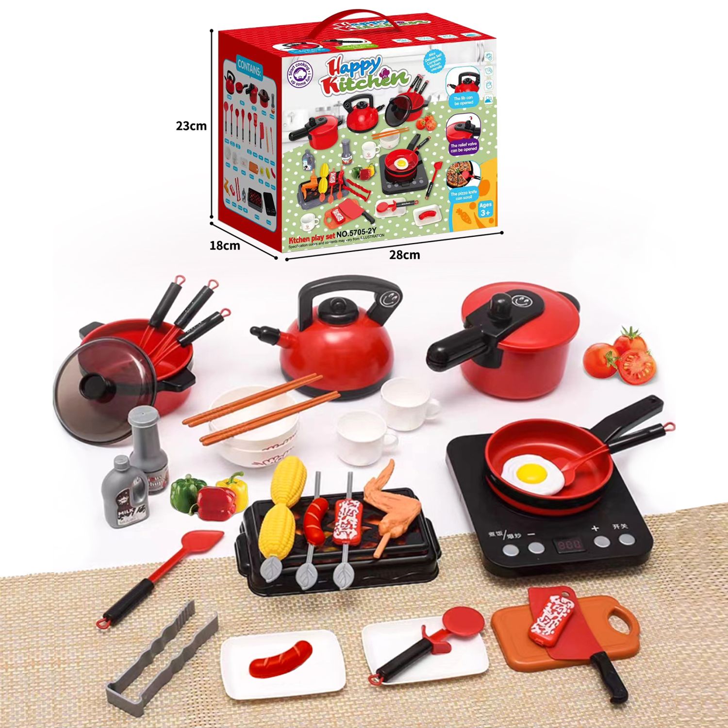 ANIKIDS Set De Cocina De Juguete 36pcs Niños Juego De Mini Chef
