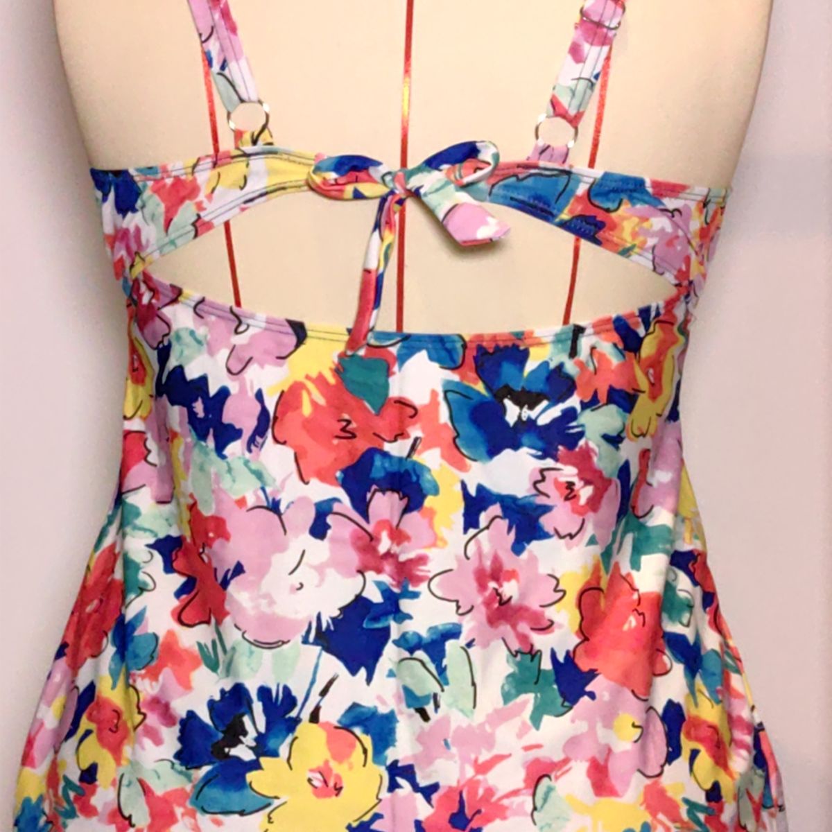 SHANDIAN - Traje de baño Tankini de dos piezas para mujer floreado