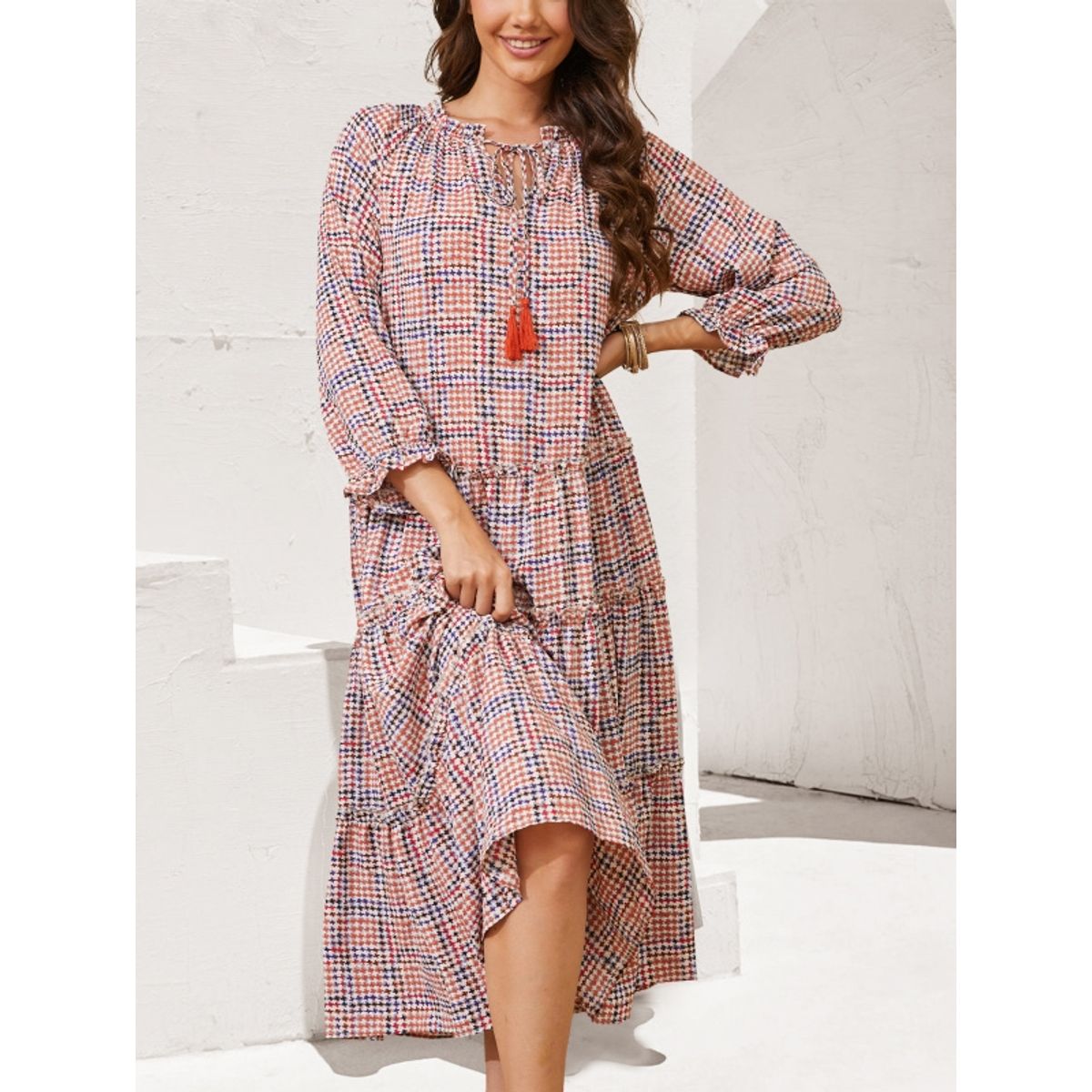 MOSS ROSE - Vestido casual estampado estilo bohemio para mujer en varios colores