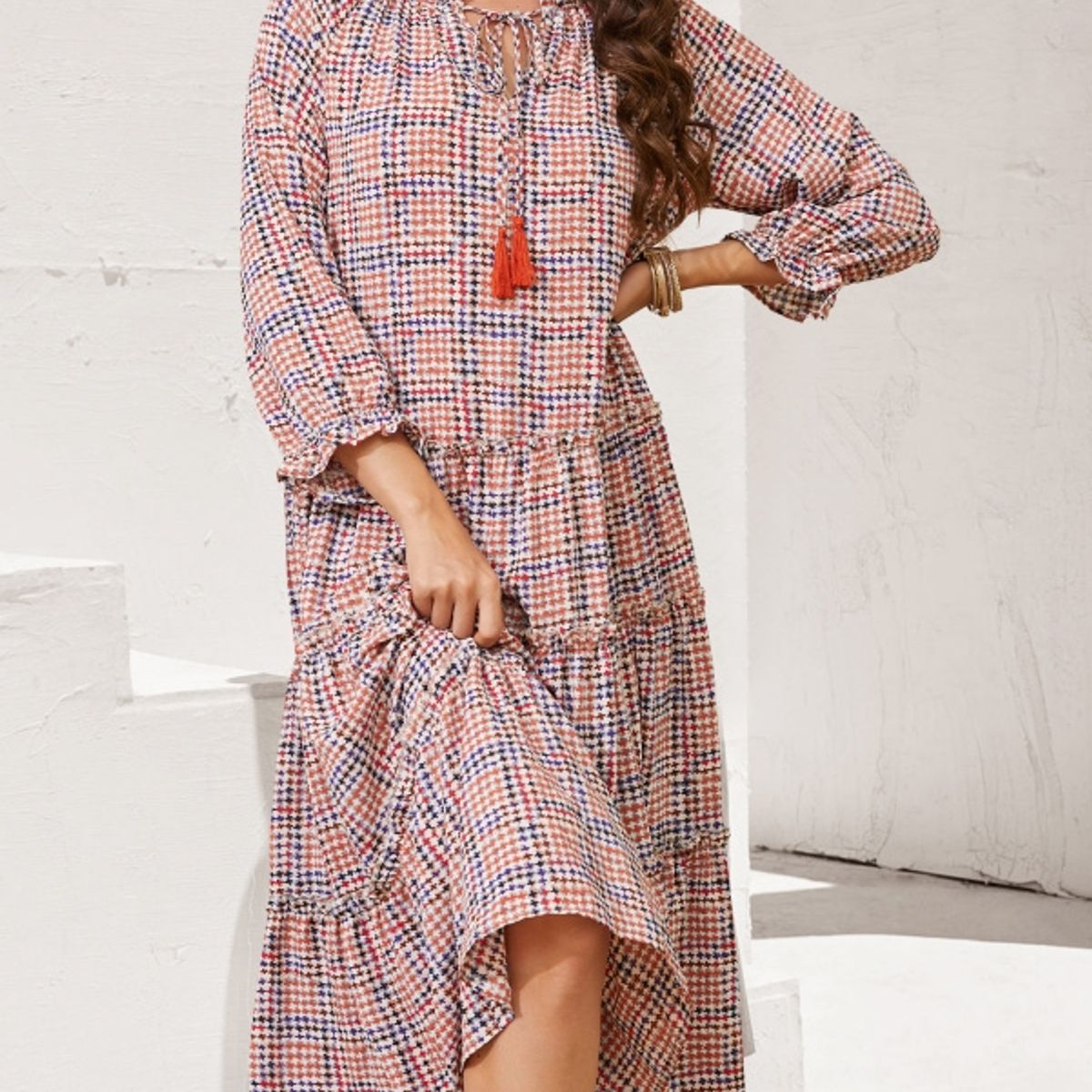 MOSS ROSE - Vestido casual estampado estilo bohemio para mujer en varios colores