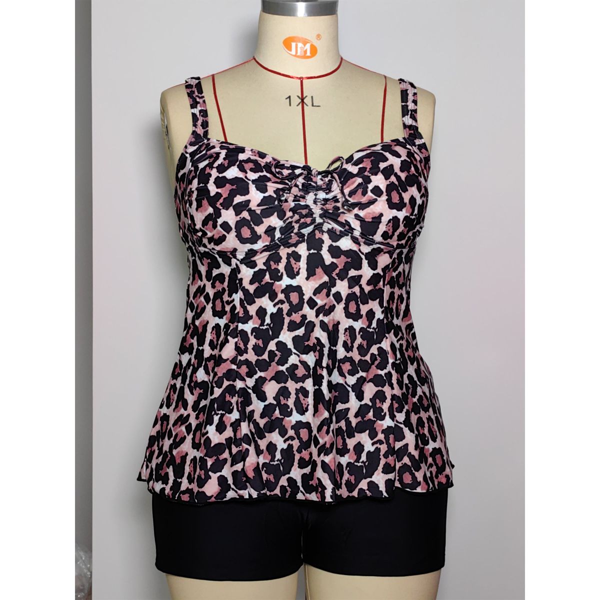 SHANDIAN - Traje de baño Tankini de dos piezas para mujer floreado