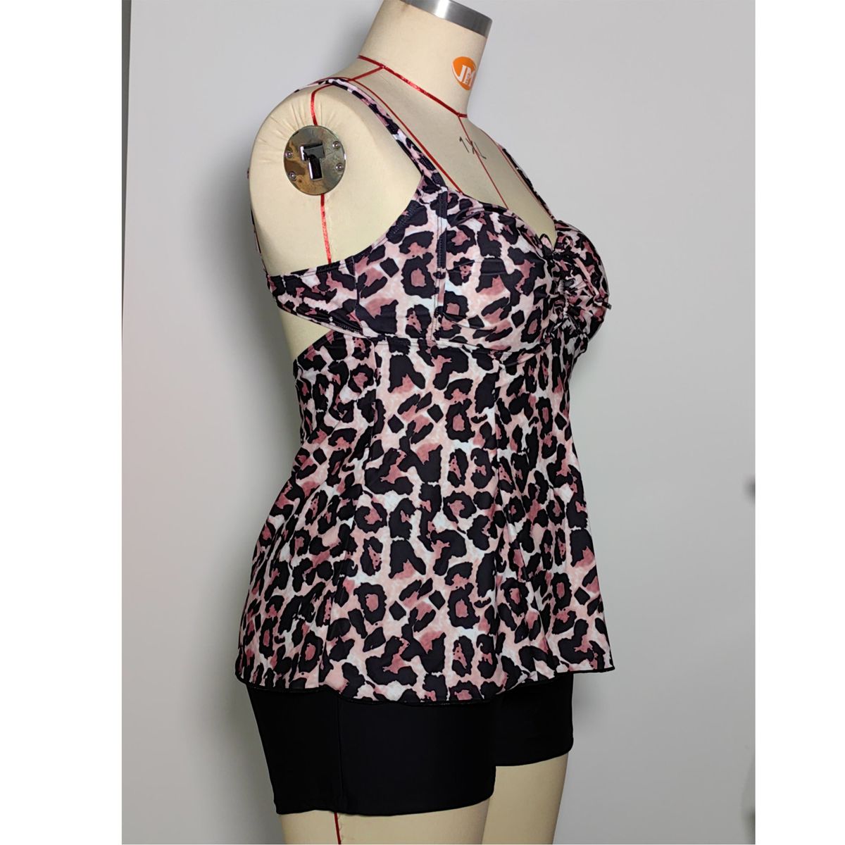 SHANDIAN - Traje de baño Tankini de dos piezas para mujer floreado