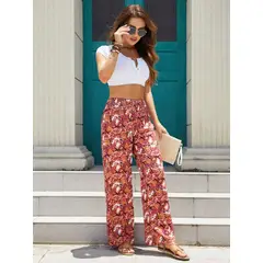MOSS ROSE - Pantalones largos de mujer con estampado tie-dye en varios colores