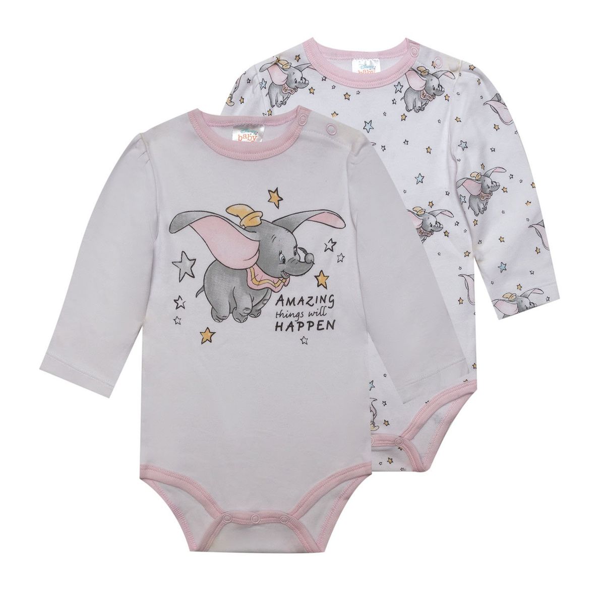 DISNEY - Pack Body Bebe Dumbo Volador Blanco Disney