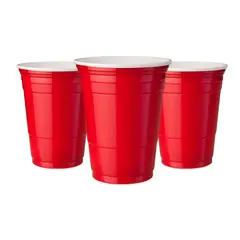 BIG PARTY - Vaso Plástico 10pcs Bicolor Rojo Grande 500cc