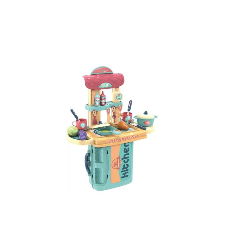 GENERICO - Maletin Cocina De Juguete Little Chef 3en1 Azul
