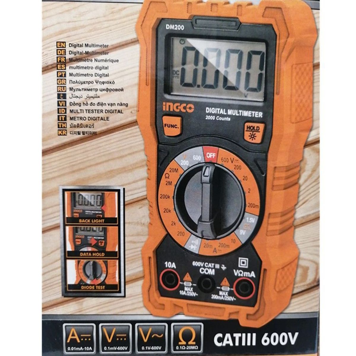 INGCO - Multimetro Multitester Digital Ingco Dm200