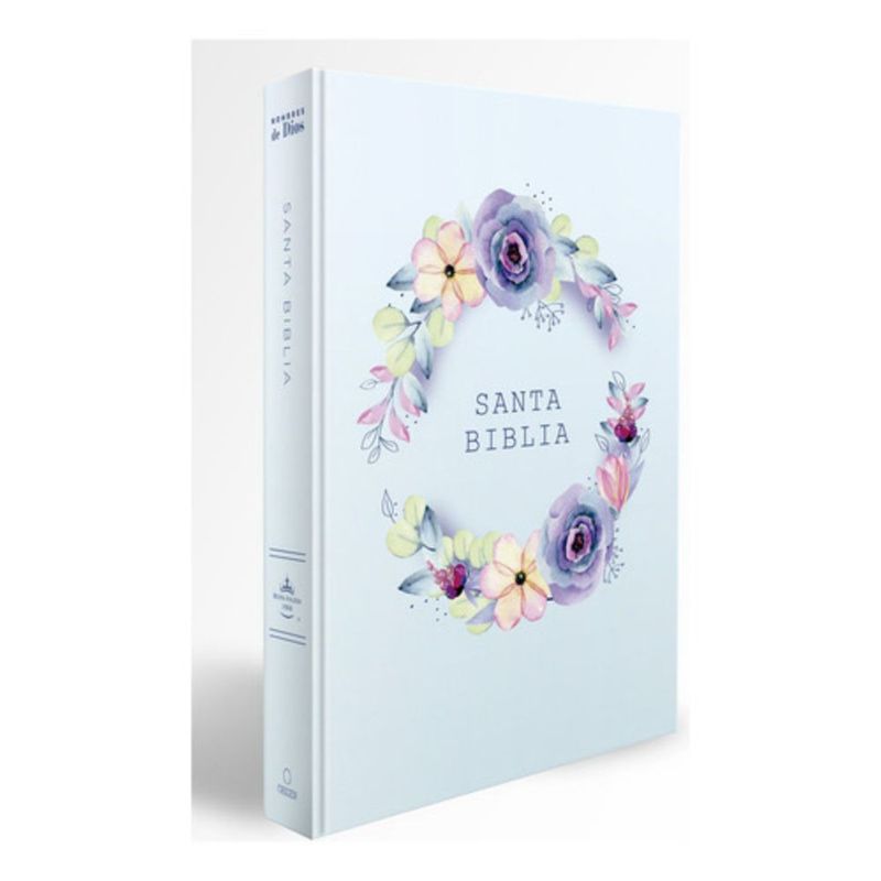 ORIGEN - Biblia Rvr60 - Nombres De Dios - Tapa Dura - Flores Azules