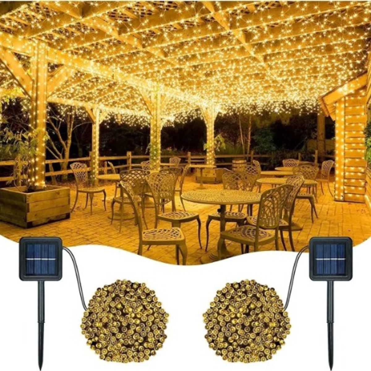 U BUY - Pack X2 Luces Solares Navidad Guirnalda 10 Metros 100 Led