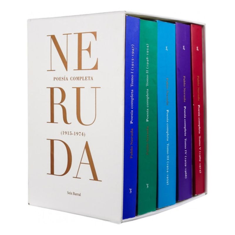 SEIX BARRAL - Estuche Colección Poesía Completa Pablo Neruda - 5 Tomos