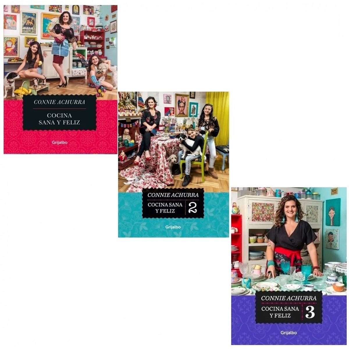 GRIJALBO - Pack Cocina Sana Y Feliz 1, 2 Y 3 - Connie Achurra