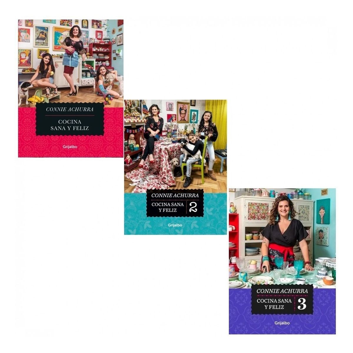 GRIJALBO - Pack Cocina Sana Y Feliz 1, 2 Y 3 - Connie Achurra