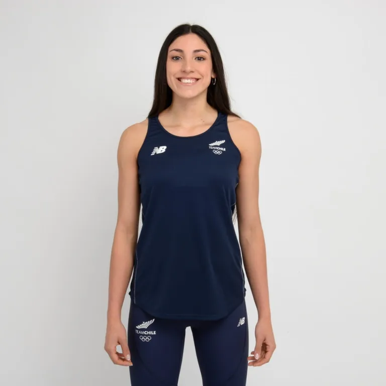 NEW BALANCE Polera Sin Mangas Mujer New Balance Team Chile Azul
