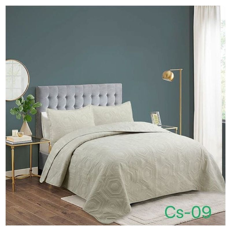 GENERICO - Cubrecama Quilt Verano King- Gris Claro
