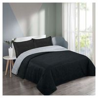Cubrecama Quilt Verano King- Negro Blanco