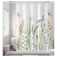 Cortina Baño Impermeable Wild Flowers más 12 Ganchos