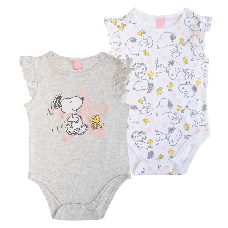 SNOOPY - Pack Body Bebe Runing Gris Snoopy