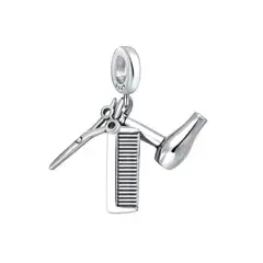 SILVER HEART - Charm Triple Peluquería Y Estilista En Plata Fina 925