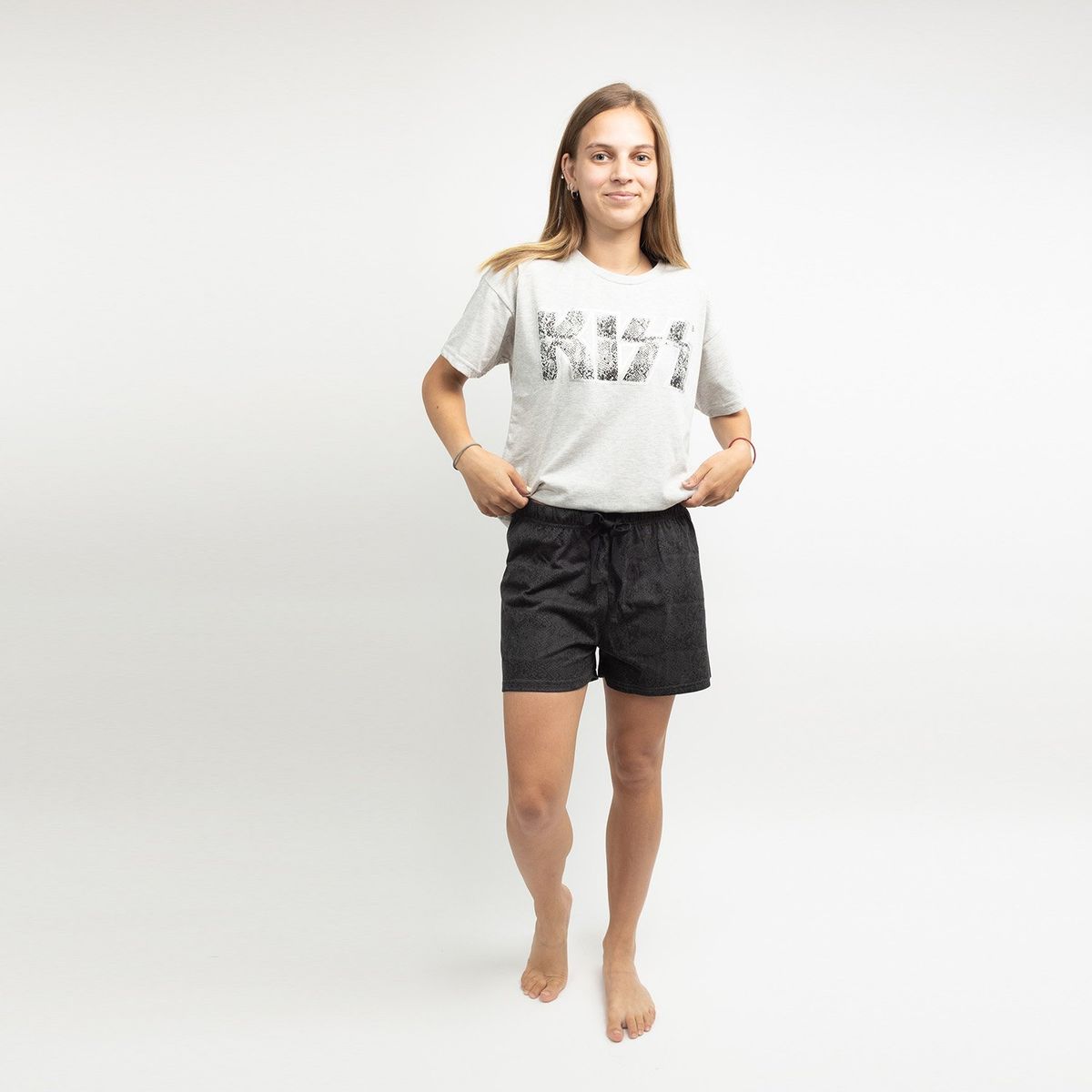 KISS - Pijama Mujer Print Gris Kiss