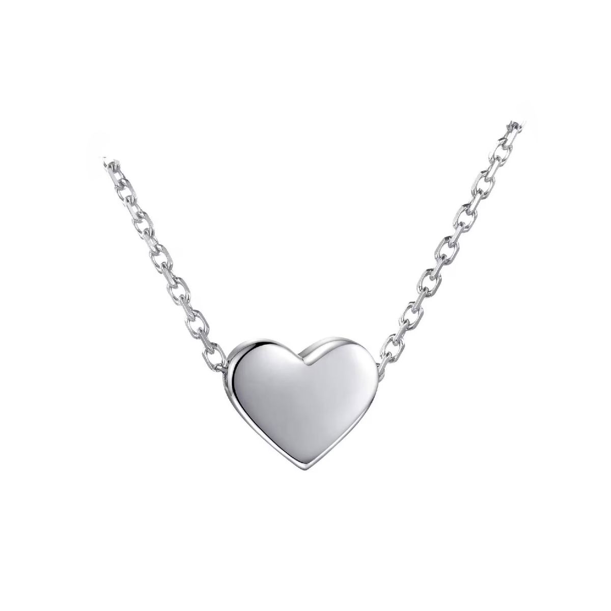 SILVER HEART - Collar Cadena Corazón Solitario en Plata Fina 925 SILVER HEART