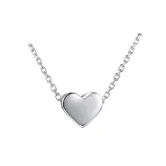 SILVER HEART - Collar Cadena Corazón Solitario en Plata Fina 925