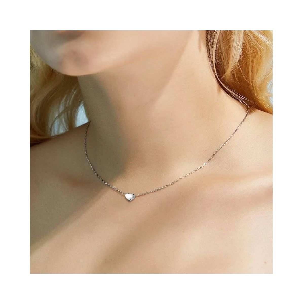 SILVER HEART - Collar Cadena Corazón Solitario en Plata Fina 925 SILVER HEART
