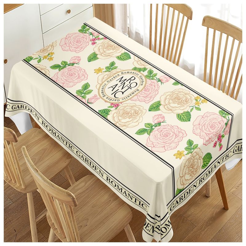 COMPRAPO - Mantel Antimanchas Mod. Rose Romantic 140 X 220 Cm Rectangular