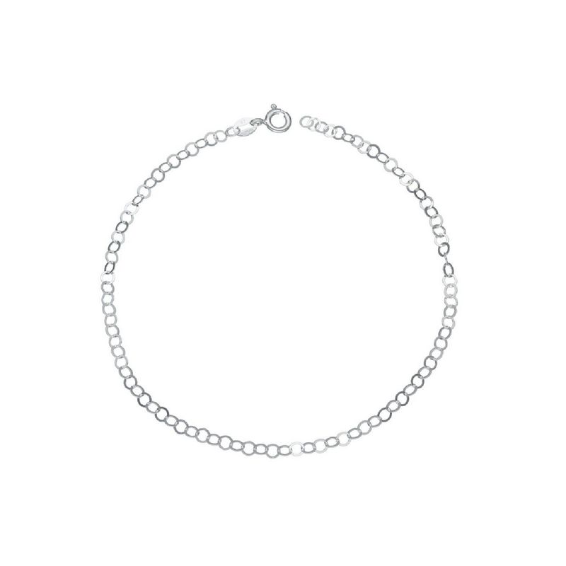 SILVER HEART - Tobillera Eslabones Circulares en Plata Fina 925 SILVER HEART
