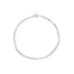SILVER HEART - Tobillera Eslabones Circulares en Plata Fina 925