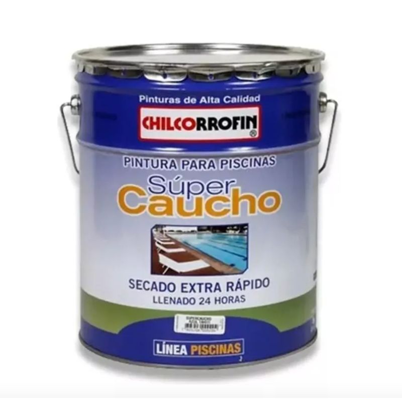 SIPA - Tineta Pintura Piscina Super Caucho Chilcorrofin Celeste Agua