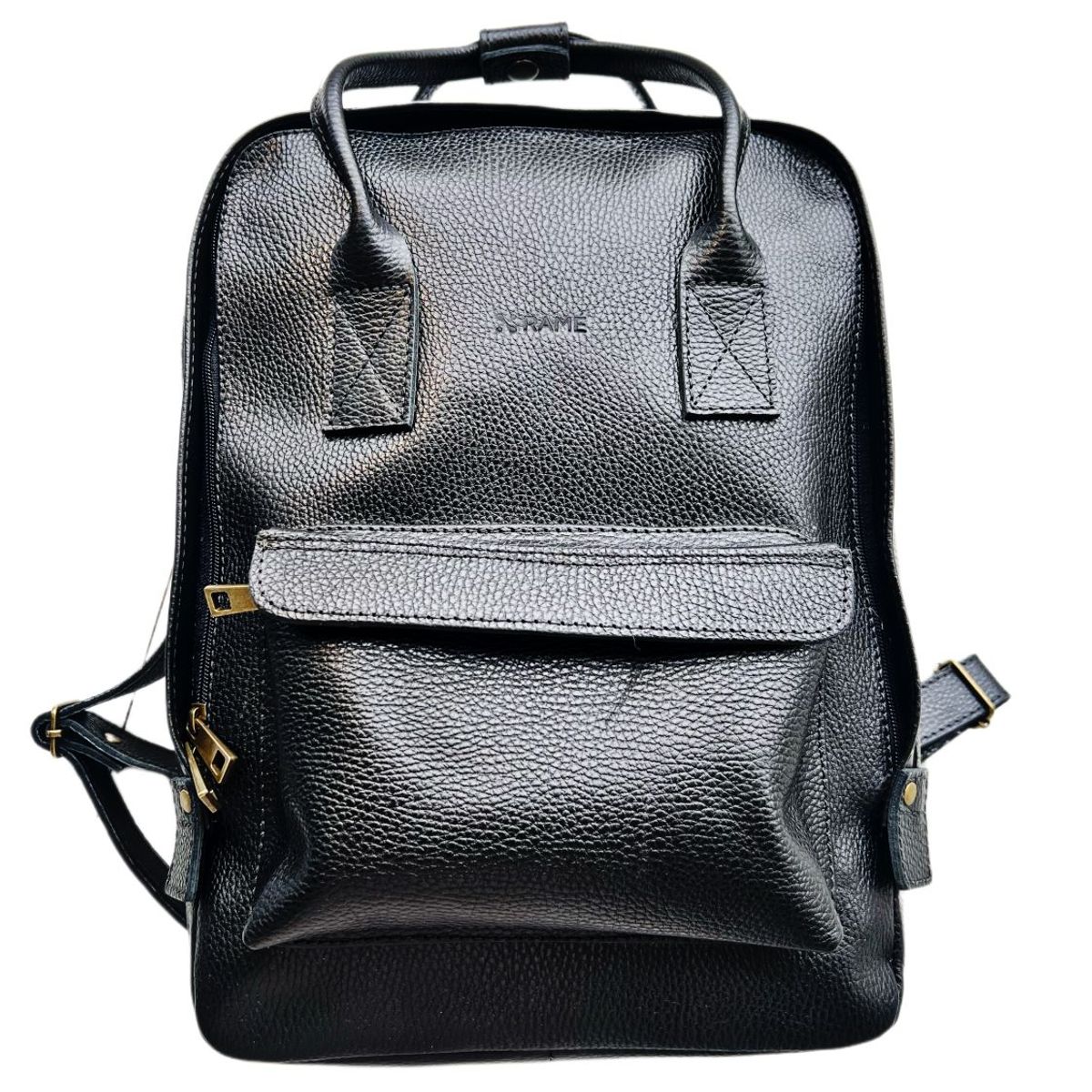 GENERICO - Mochila de Cuero Legitimo Flouter RAMÉ Color Negra Unisex