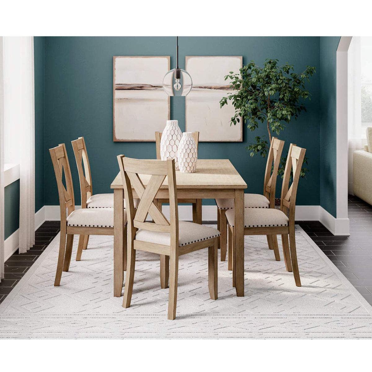 ASHLEY - Juego comedor Sanbriar (set 7 piezas)