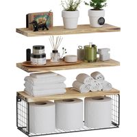 Repisas Flotantes De Madera con Estante Para Papel Café natural