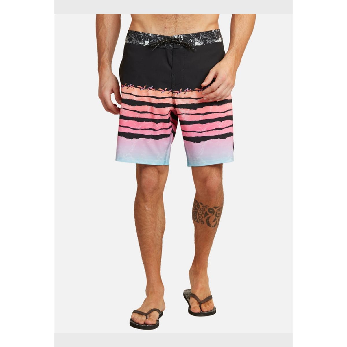 RUSTY - Traje De Baño Mis Rusty Lines Boardshort Negro Hombre Rusty.