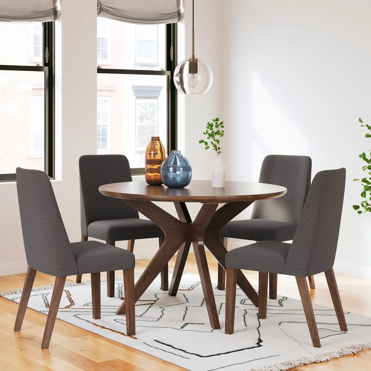 ASHLEY - Par de sillas comedor Lyncott charcoal