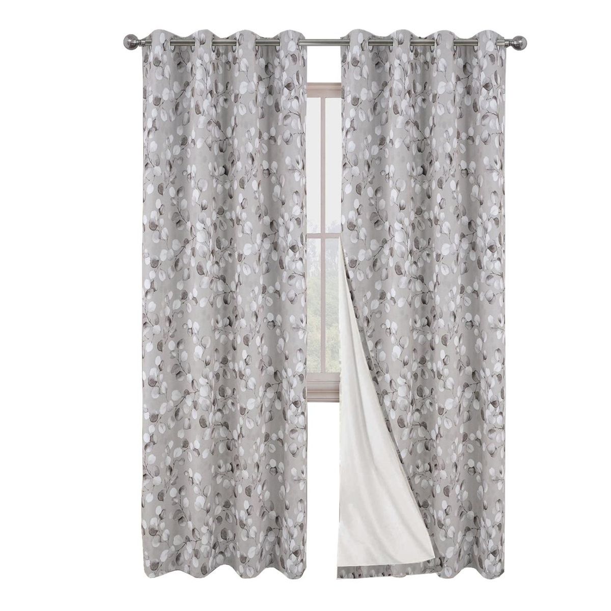 CASATUA - Cortina 100% Blackout Termica Diseño x 2 Casatua - Gris - Talla Única