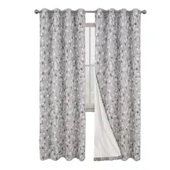 CASATUA - Cortina 100% Blackout Termica Diseño x 2 - Gris - Talla Única