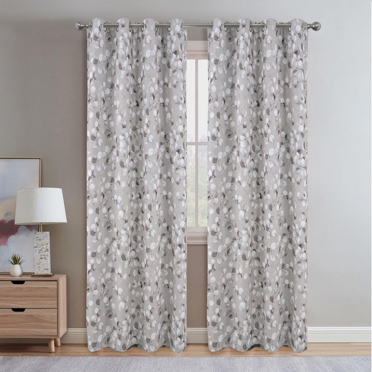 CASATUA - Cortina 100% Blackout Termica Diseño x 2 Casatua - Gris - Talla Única