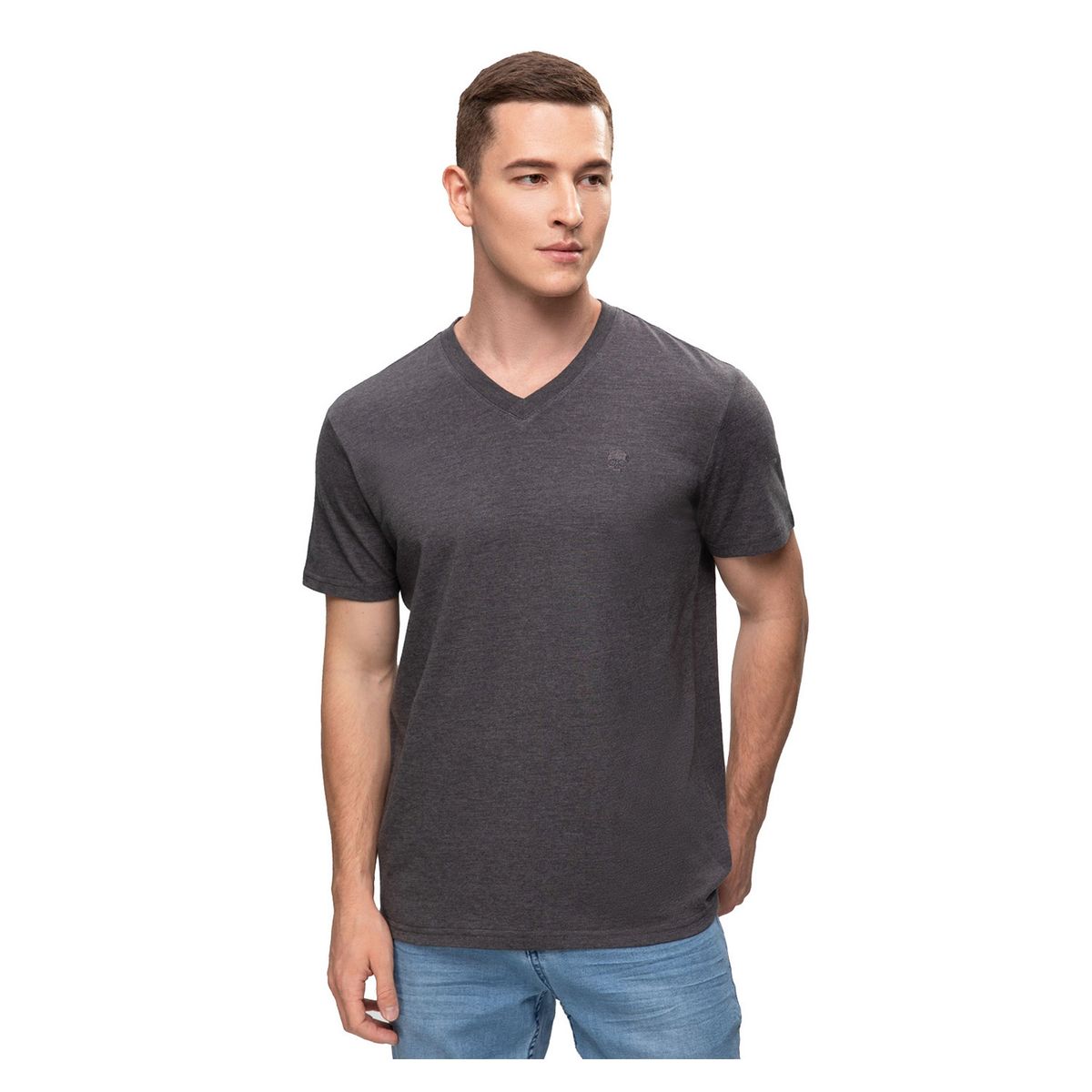 FASHION'S PARK - Polera Hombre Básica Gris Acero Fashion's Park