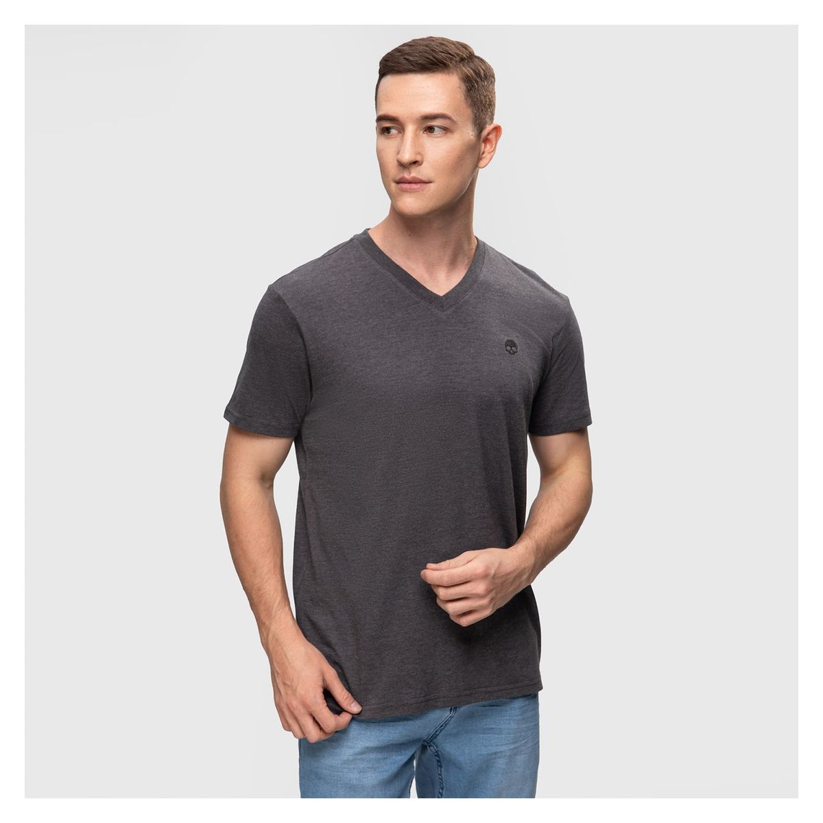 FASHION'S PARK - Polera Hombre Básica Gris Acero Fashion's Park