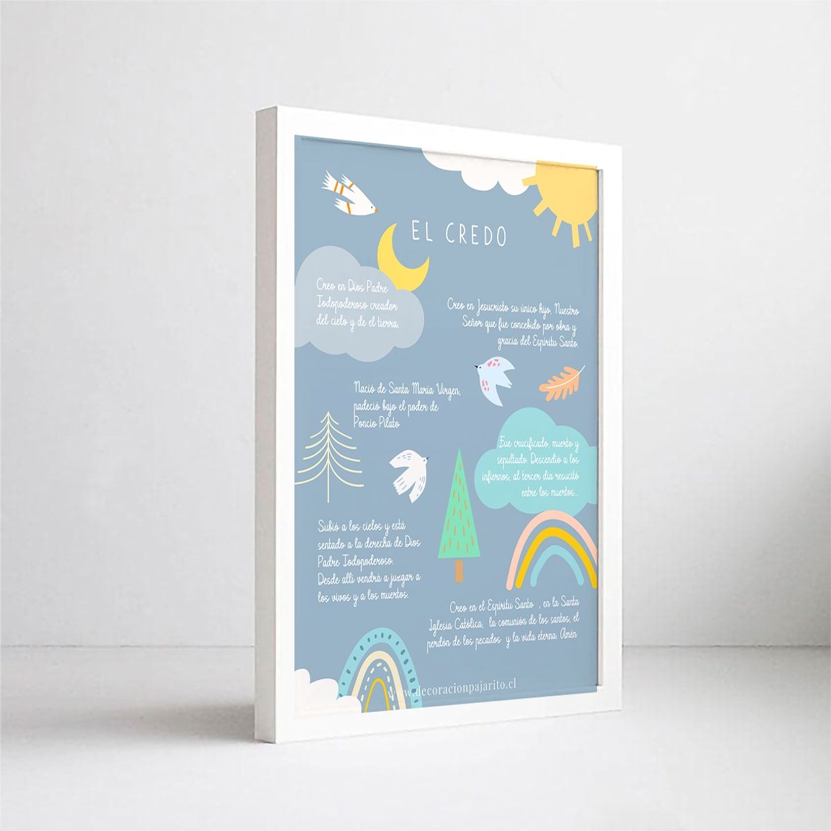 DECORACION PAJARITO - Cuadro decorativo religioso regalo Oración el Credo