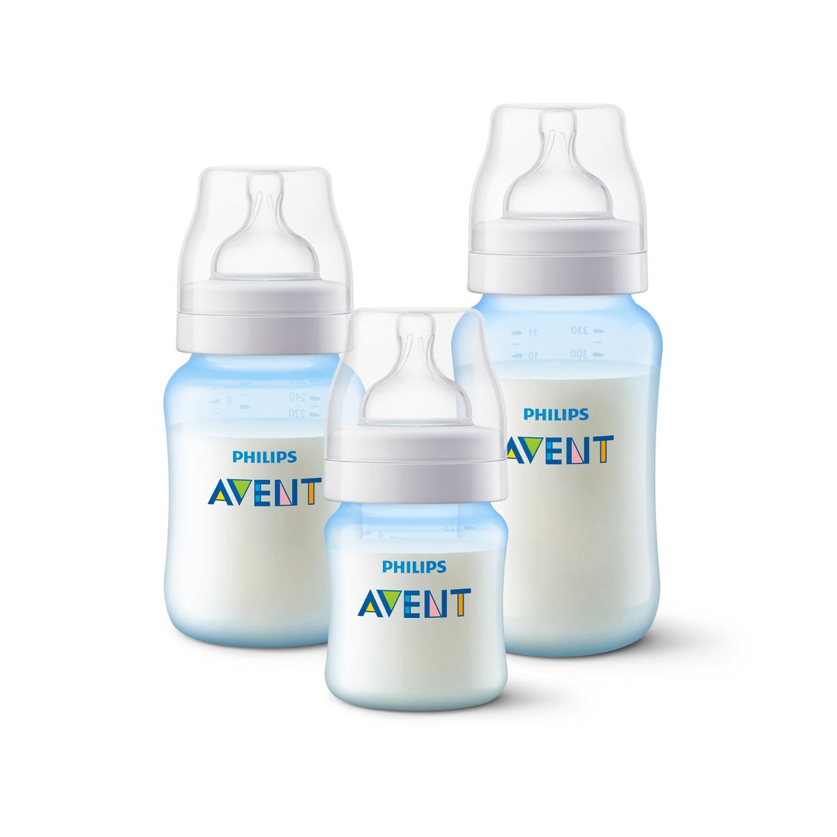 AVENT - Set mamadera anti-colic 125 ML+260ML+330 ML Azul